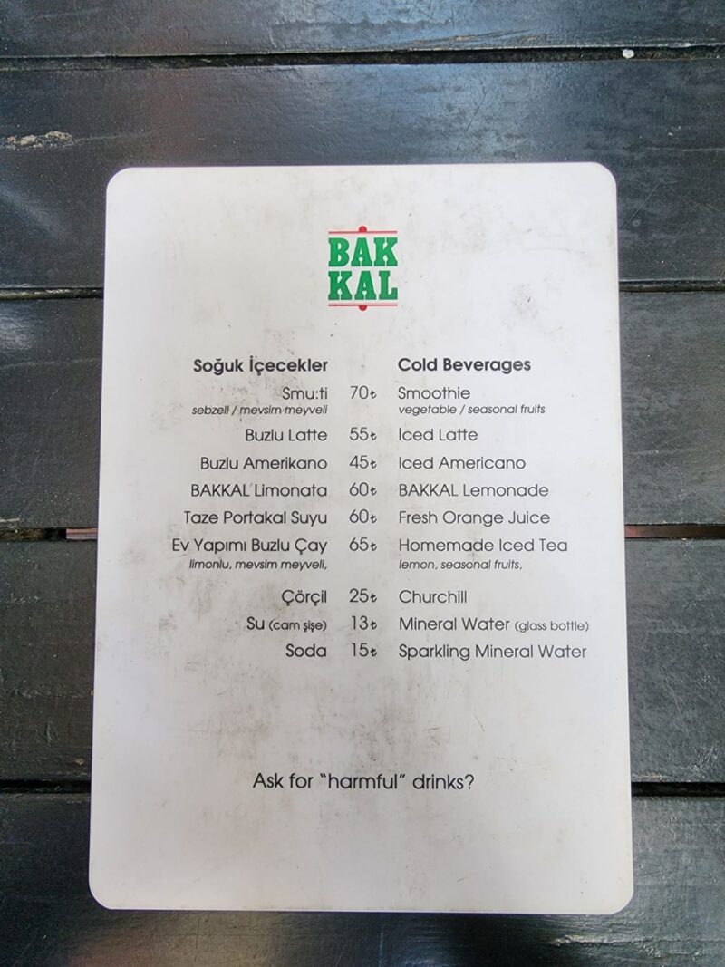 Bakkal Kafe Galata Mayıs 2023 Menü Görseli 1