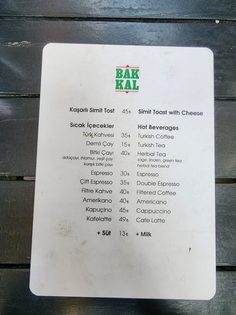 Bakkal Kafe Galata Mayıs 2023 Menü Görseli
