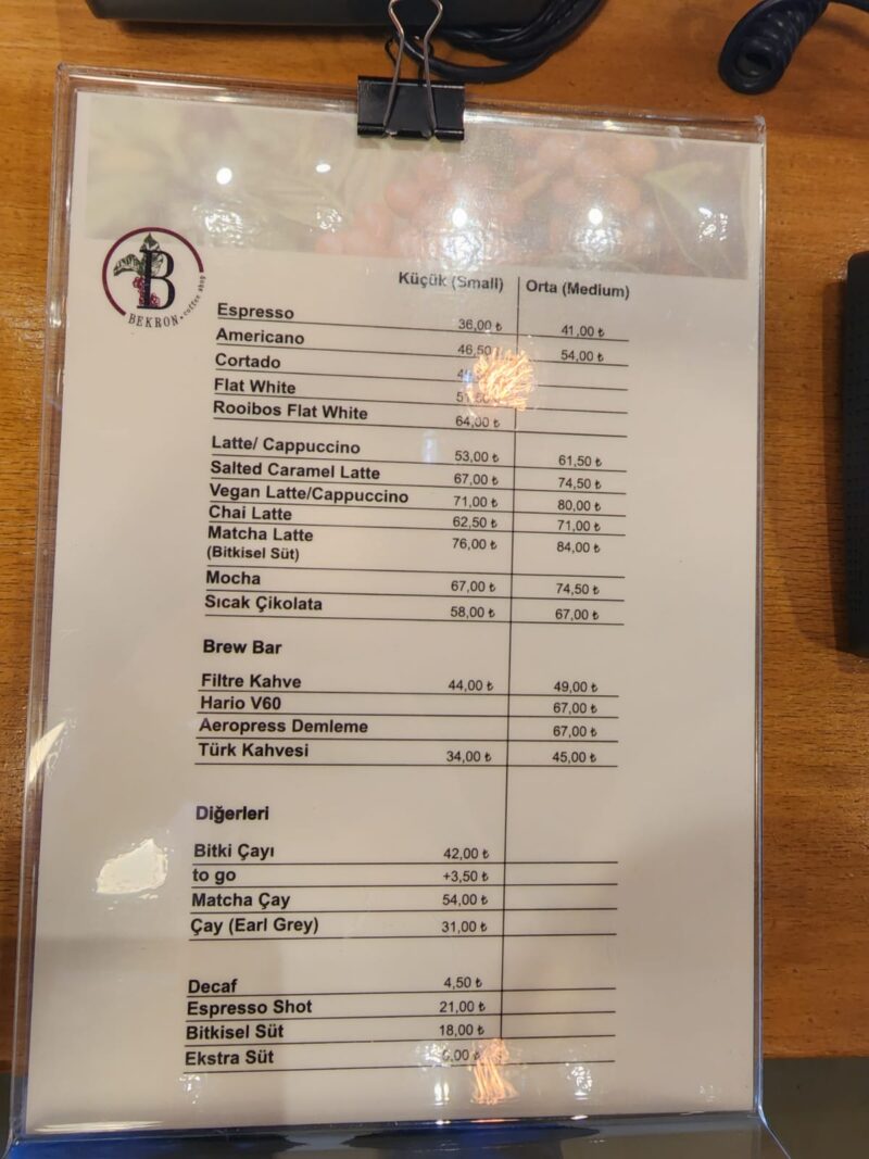 Bekron Coffee Shop Caddebostan Menü Görseli