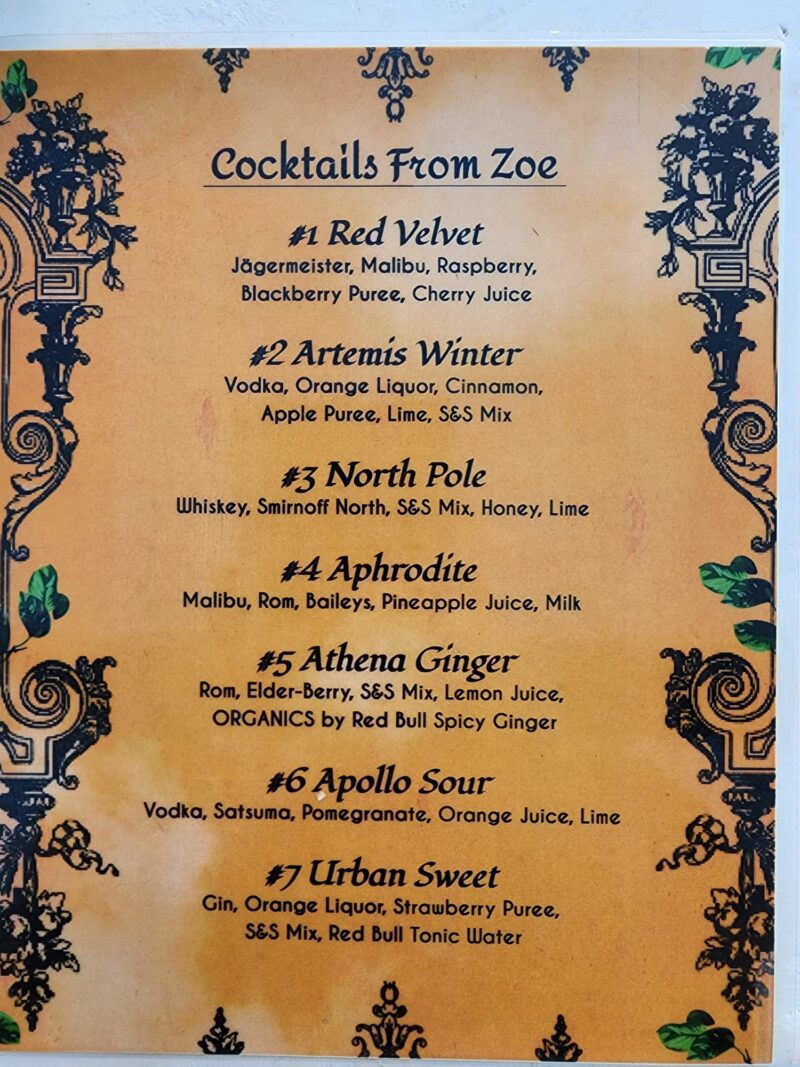 Zoe Garden Grand Pera Beyoğlu Menü Görseli