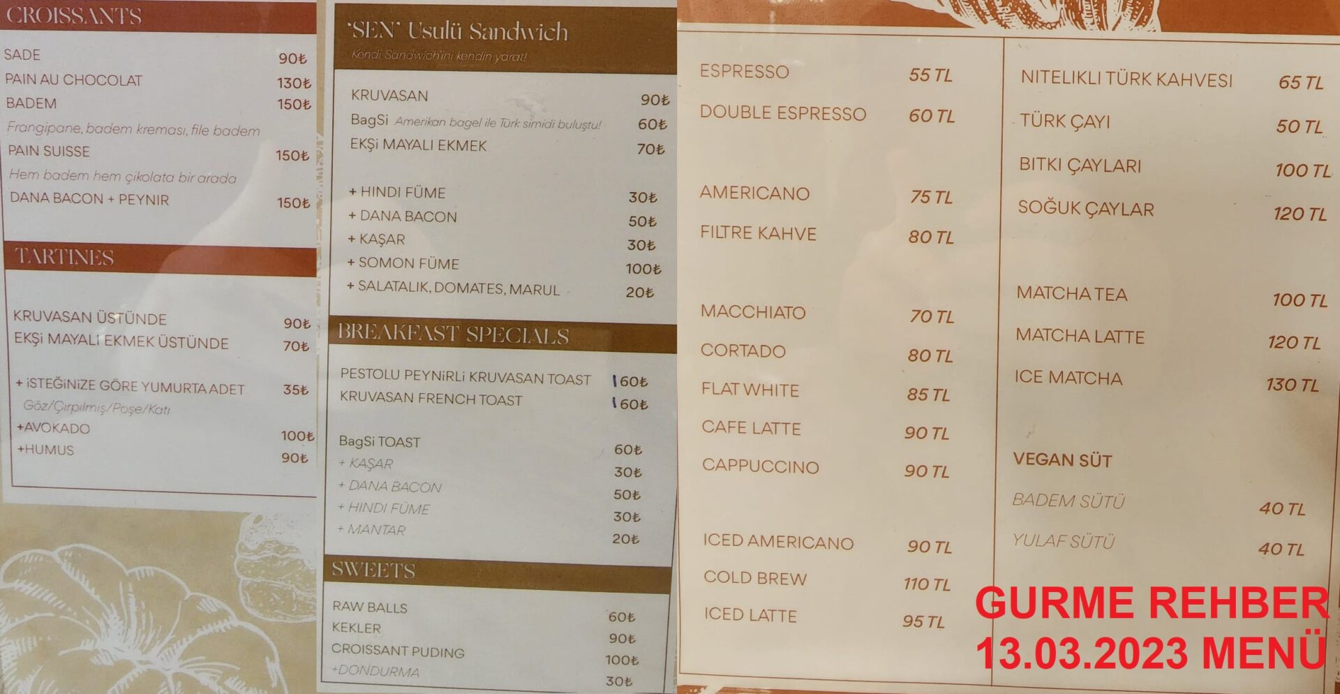 Croissantevde Arnavutköy Mart 2024 Menü Görseli