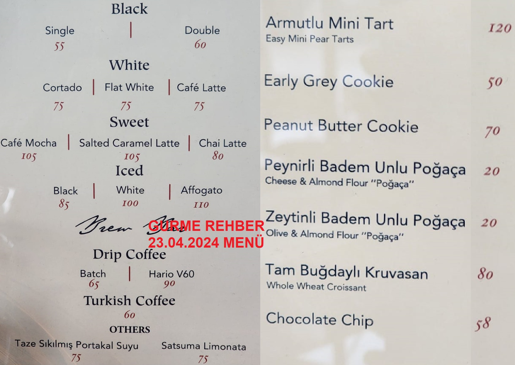 The Whirl Roastery Maslak Nisan 2024 Menü Görseli