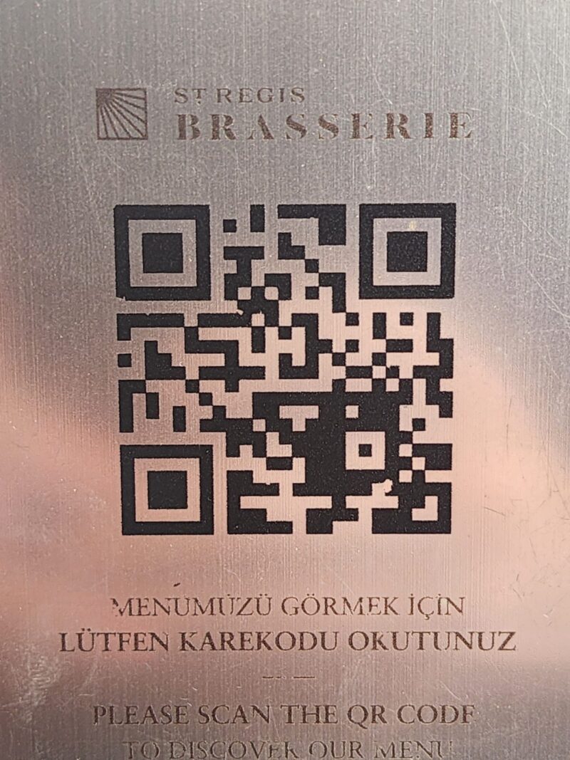St Regis Brasserie Ekim 2025 Qr Menü Linki