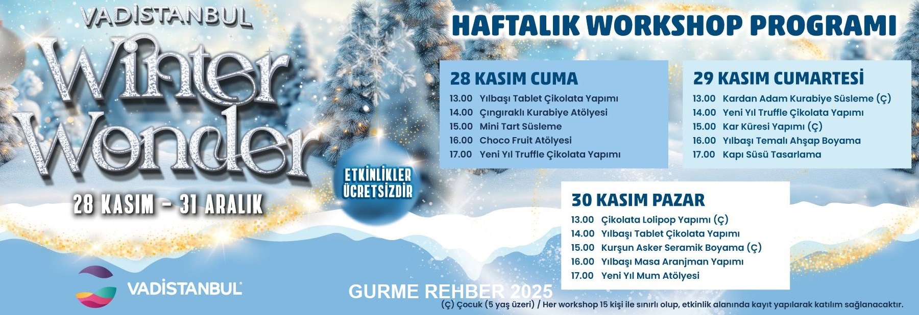 Vadistanbul Winter Wonder Ücretsiz Yılbaşı Etkinlikleri İlk Hafta
