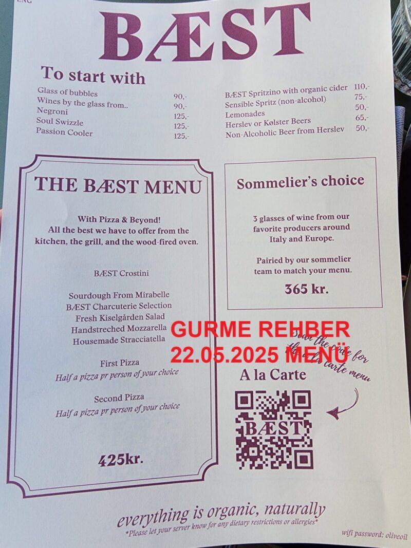 Baest Kopenhag Mayıs 2025 Menü Görseli