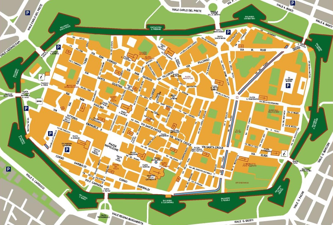Lucca İtalya Şehir Haritası