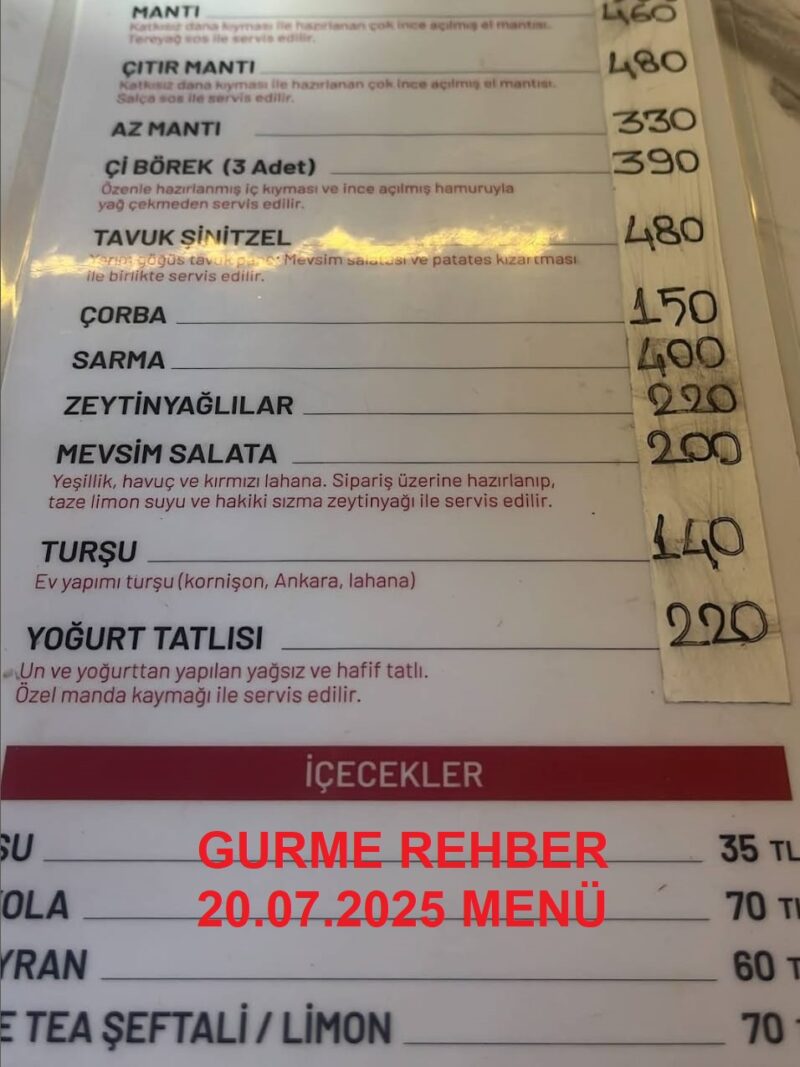 Aşkana Mantı Temmuz 2025 Menü Görseli