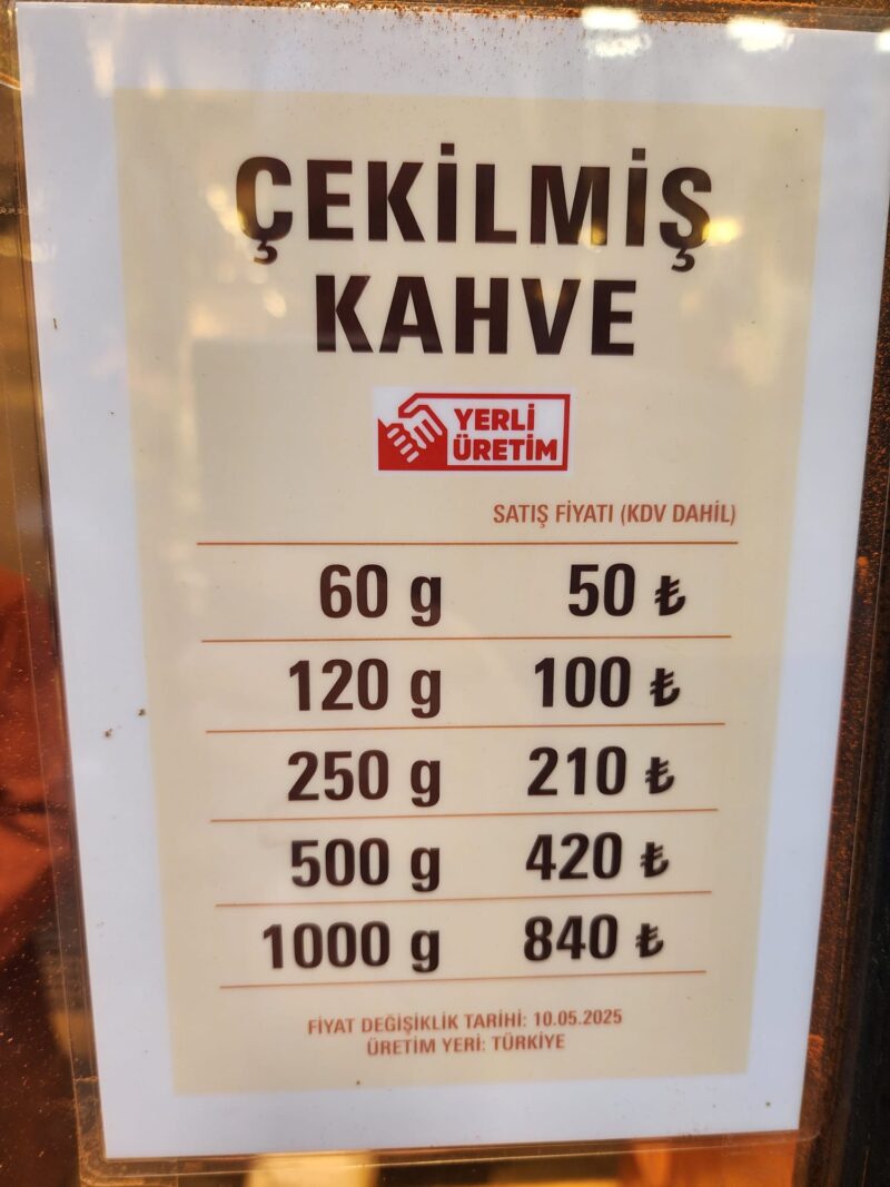 Kurukahveci Mehmet Efendi Çekilmiş Kahve Fiyatları Kasım 2025
