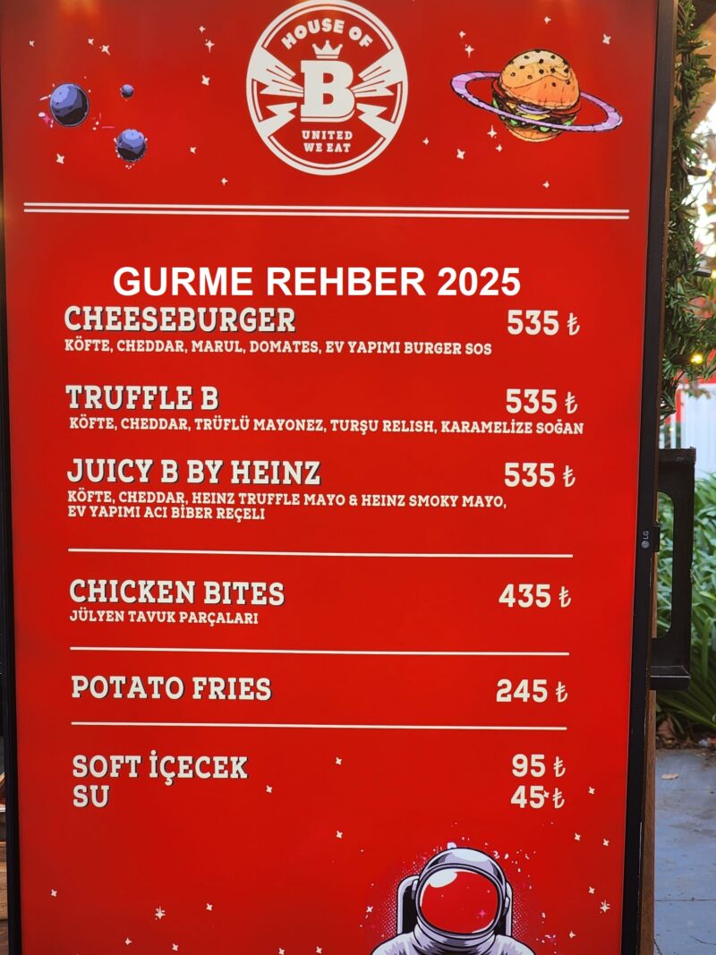Zorlu Center Yılbaşı Festivali House of B Menü