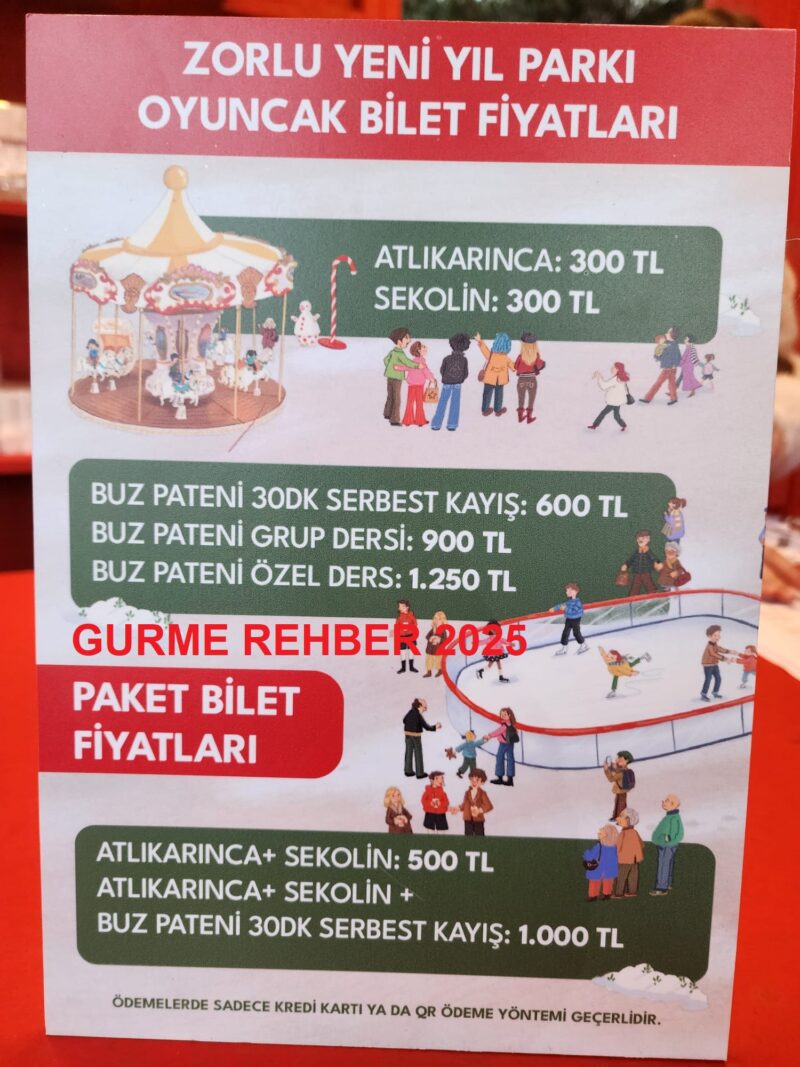 Zorlu Center Yılbaşı Festivali Yeni Yıl Parkı Oyuncak Fiyatları