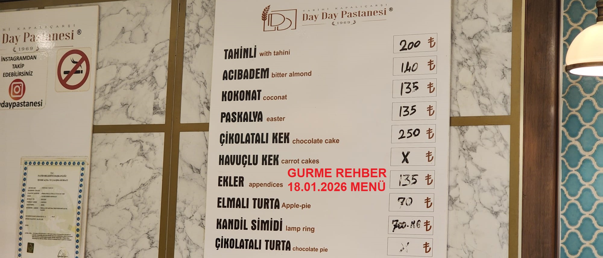 Day Day Pastanesi Ocak 2026 Menü Görseli