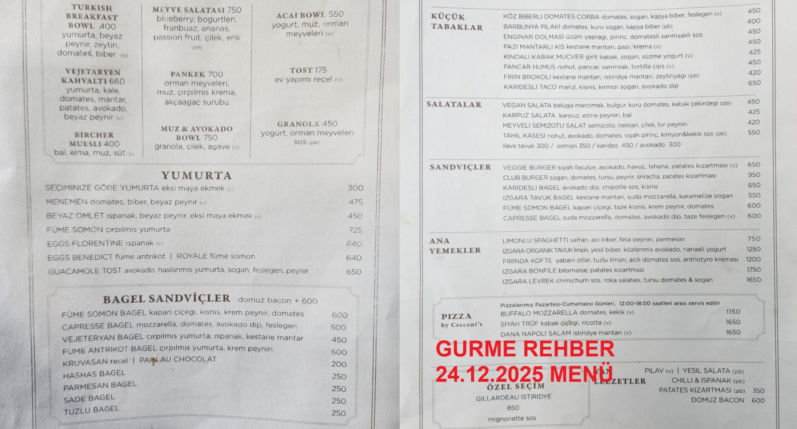 The Allis Soho House Aralık 2025 Menü Görseli
