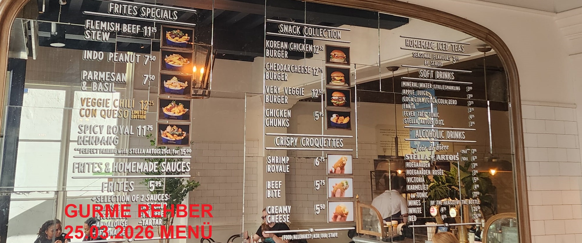 Frites Atelier Brüksel Mart 2026 Menü Görseli